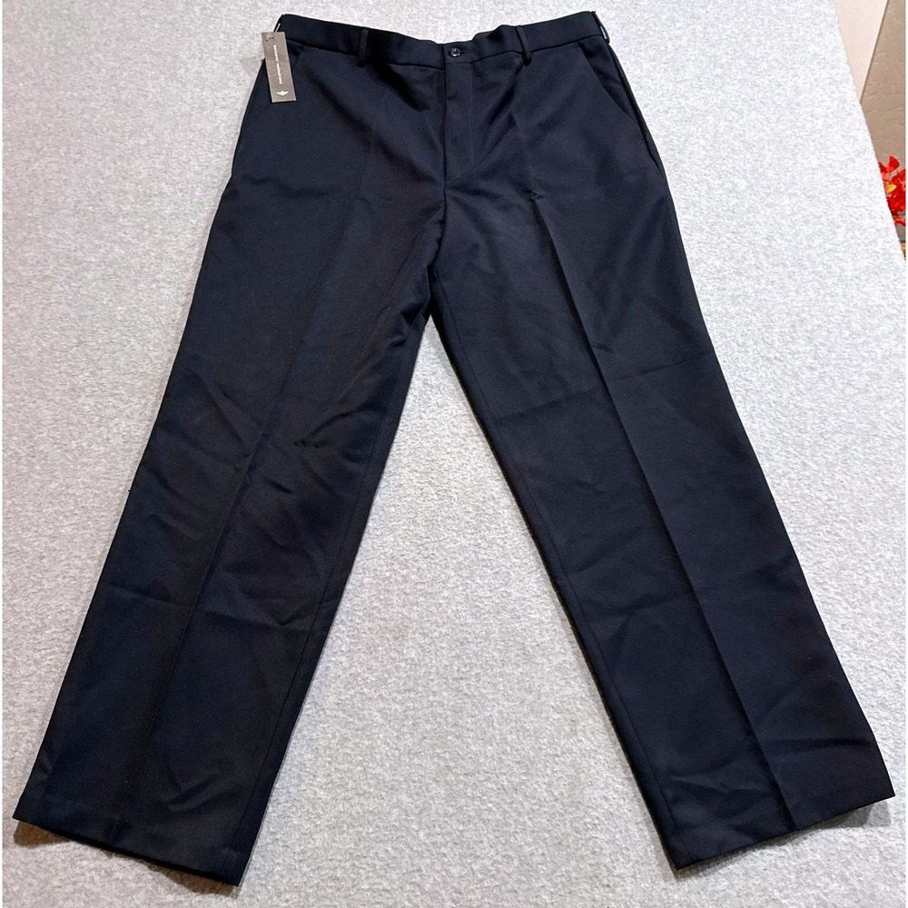 Dockers Innovations Premium Navy Blue Relaxed Fit Flat Front Pants 38x29 NWT